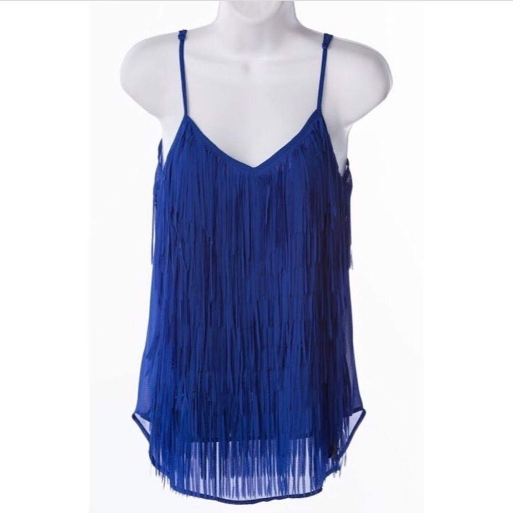 Cobalt Blue Fringe Top
